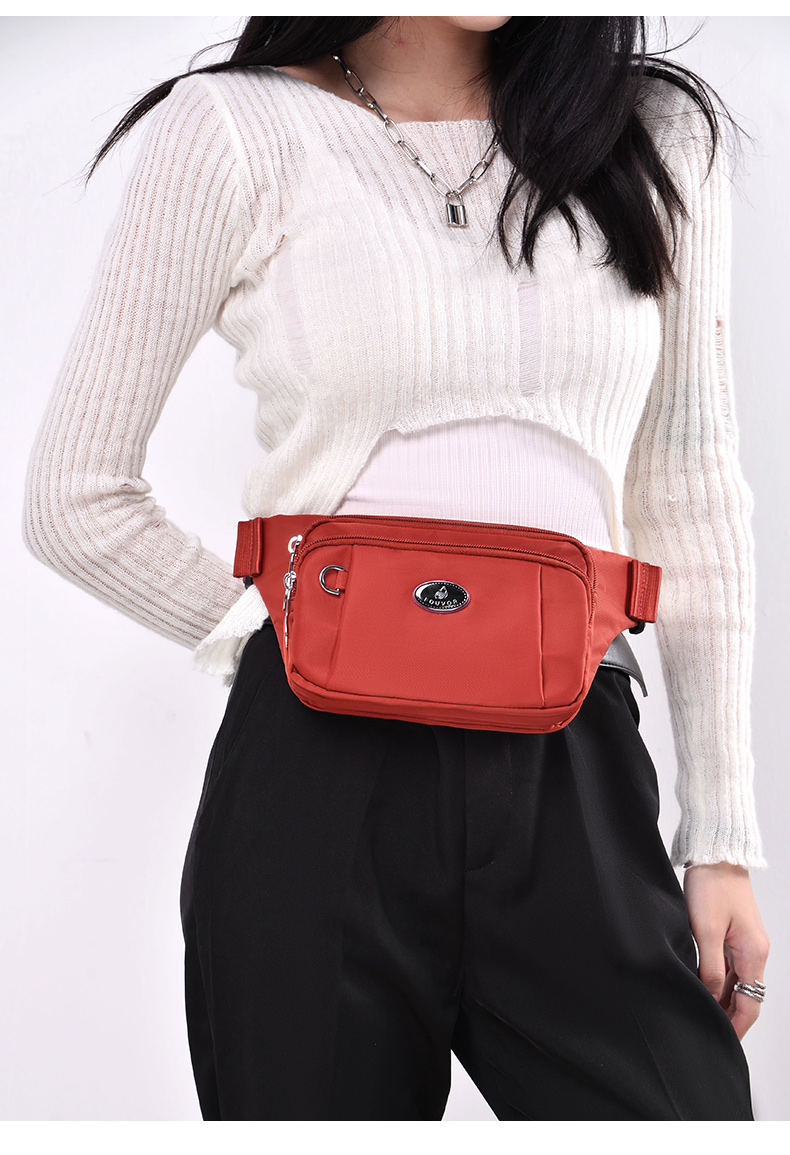 fouvor火狐运动腰包女2021新款多口袋户外手机包牛津布女士斜挎包徒步