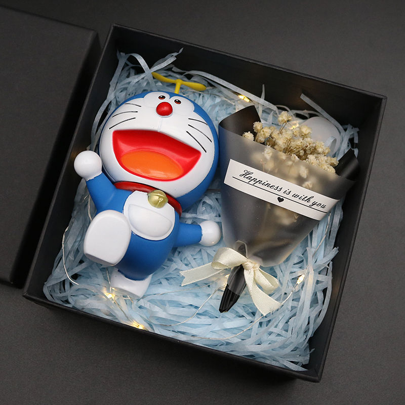 送人礼物抖音同款站姿挥手款9厘米15cm礼盒贺卡灯花束礼袋随机机器猫