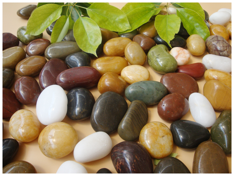 鹅卵石雨花石小石子原石鱼缸花盆装饰盆栽造景园艺彩石头5斤装 精黄6