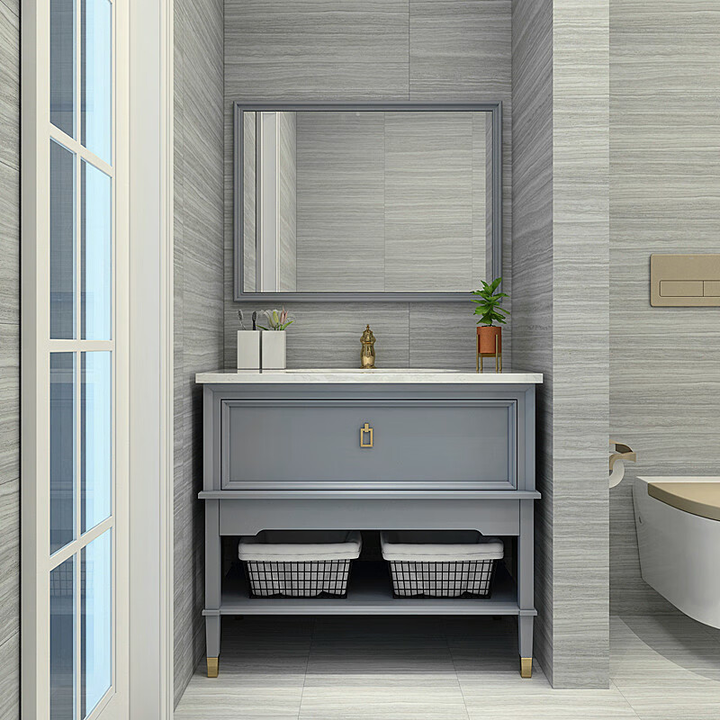 科勒浴室柜新欧式2022新款浴室精选实木轻奢浴室柜组合美式岩板陶瓷
