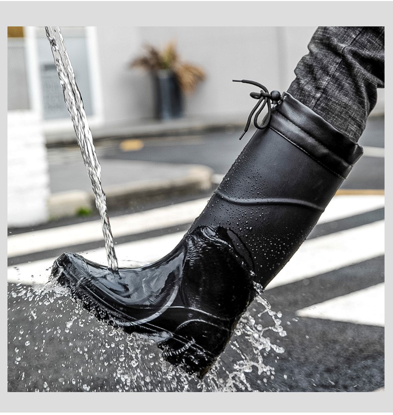 雨鞋男士高筒中筒水鞋雨靴工地干活防水款外穿防滑加厚耐磨工作钓鱼