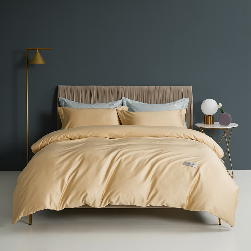 100支新疆长绒棉纯棉全棉床上用品床单被套高端裸睡四件套高级感 烟灰