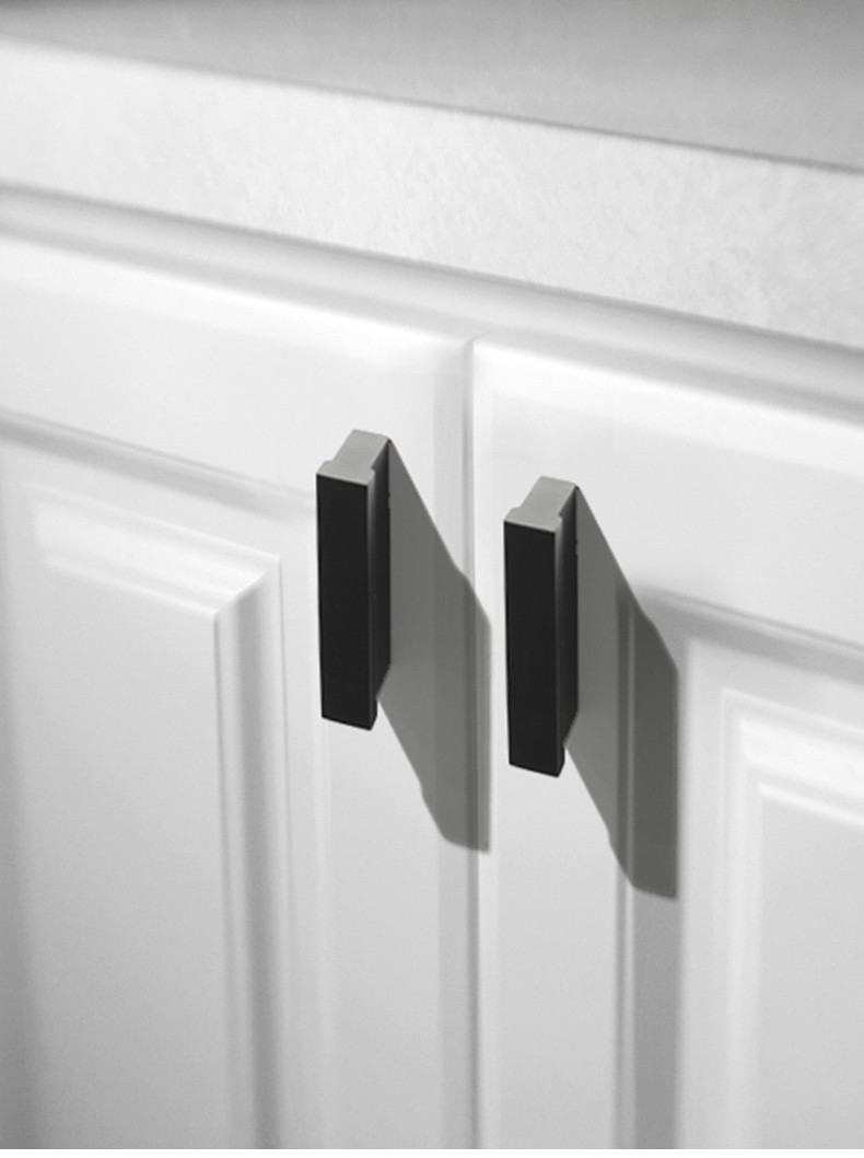 加长黑色柜门拉手衣柜门把手现代简约铝合金拉手抽屉拉手哑黑黑色孔距