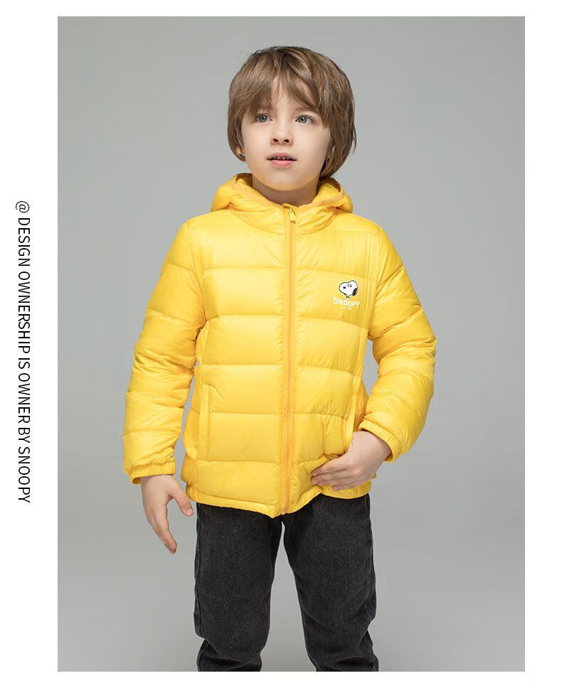 史努比童装羽绒服史努比儿童轻薄款羽绒服女2022男童外套宝宝秋冬季小
