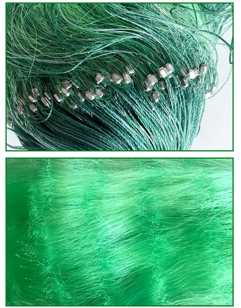 广太绿丝渔网鱼网三层沉网水库网抓鱼网捕鱼网捉鱼网沾粘鱼网丝网绿4