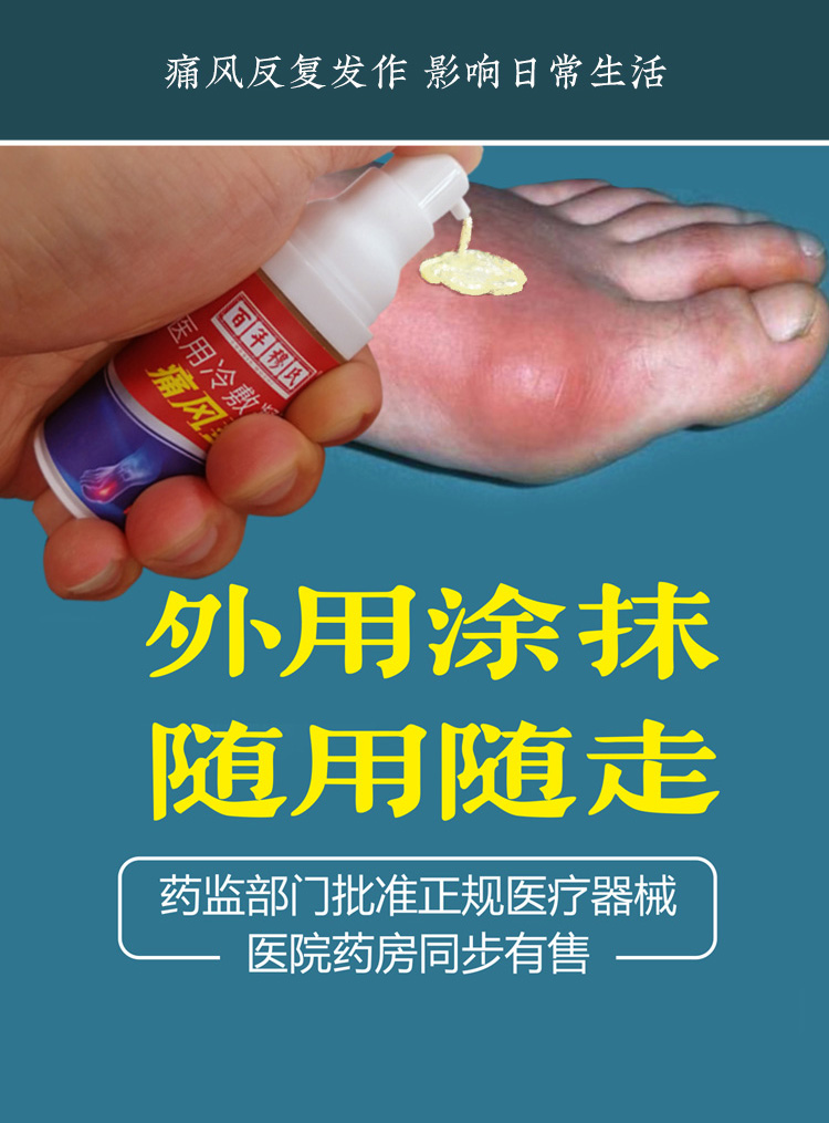 百年穆氏痛风凝胶李时珍医用冷敷喷剂凝胶疼痛红肿灼热痛风药喷剂贴膏