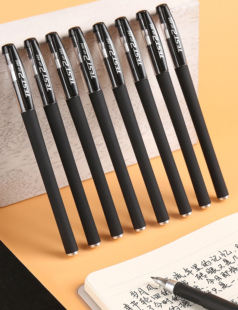 文阁书香100支中性笔黑色0.5mm针管头子弹头水笔简约签字笔学生用考试用 