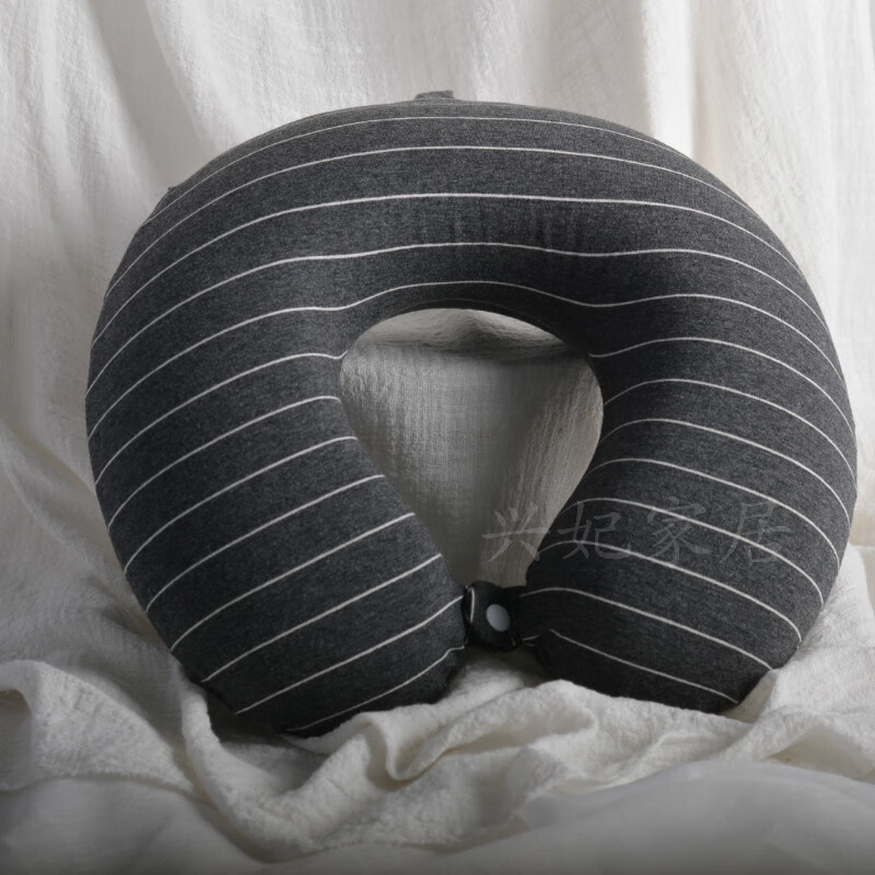 枕慢回弹枕头护颈枕午睡靠枕旅行飞机枕卡通记忆u形头枕 灰色_(pp棉
