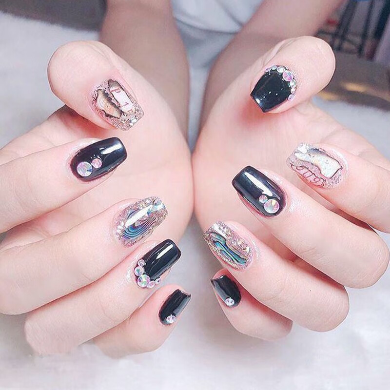 个性网红穿戴甲片套盒孕妇小孩可使用随时拆卸指甲贴片不伤甲图7款l号