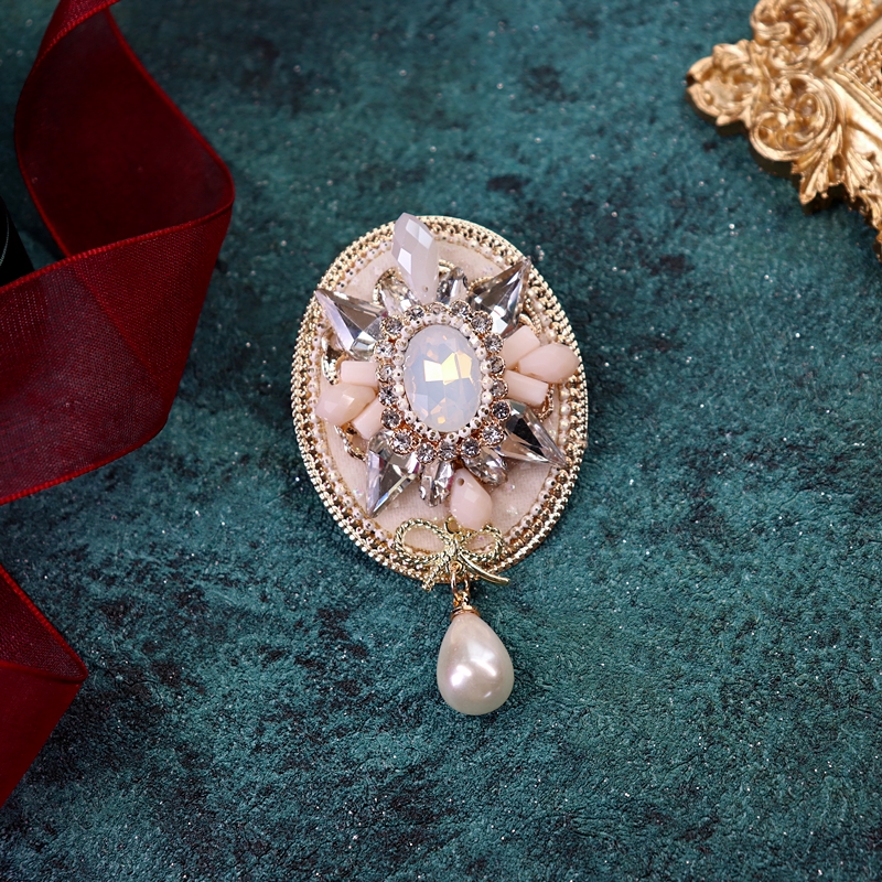 胸针巴洛克宫廷流苏胸花小香风气质大衣配饰女 2-英伦复古皇冠【图片