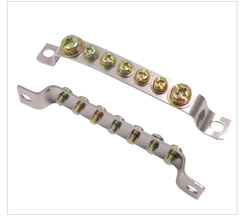 铜地排铜排桥式接地排2*15地线排5位10孔接线端子接零排7柱配电箱 地