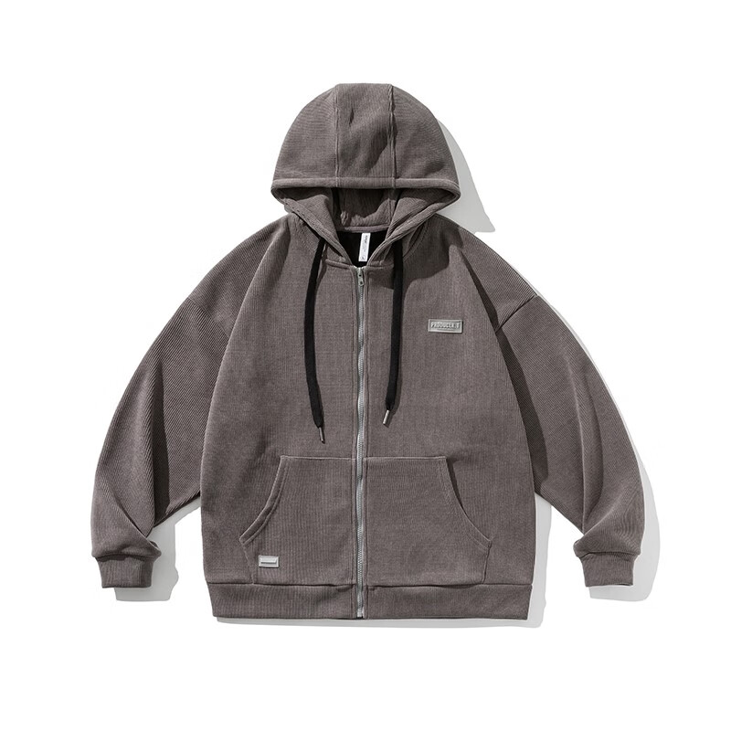 福神冬 开衫卫衣男春秋季韩版潮流百搭休闲衣服500g重磅宽松连帽拉链