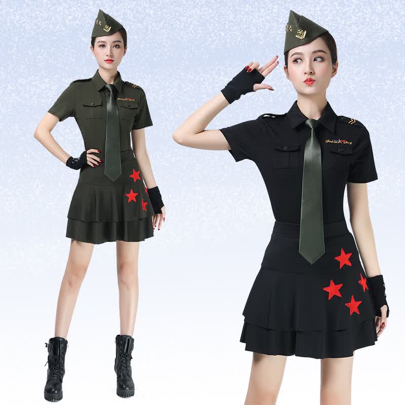 水兵舞服广场舞服演出服水兵舞服装女广场舞套装舞蹈演出服短袖t恤