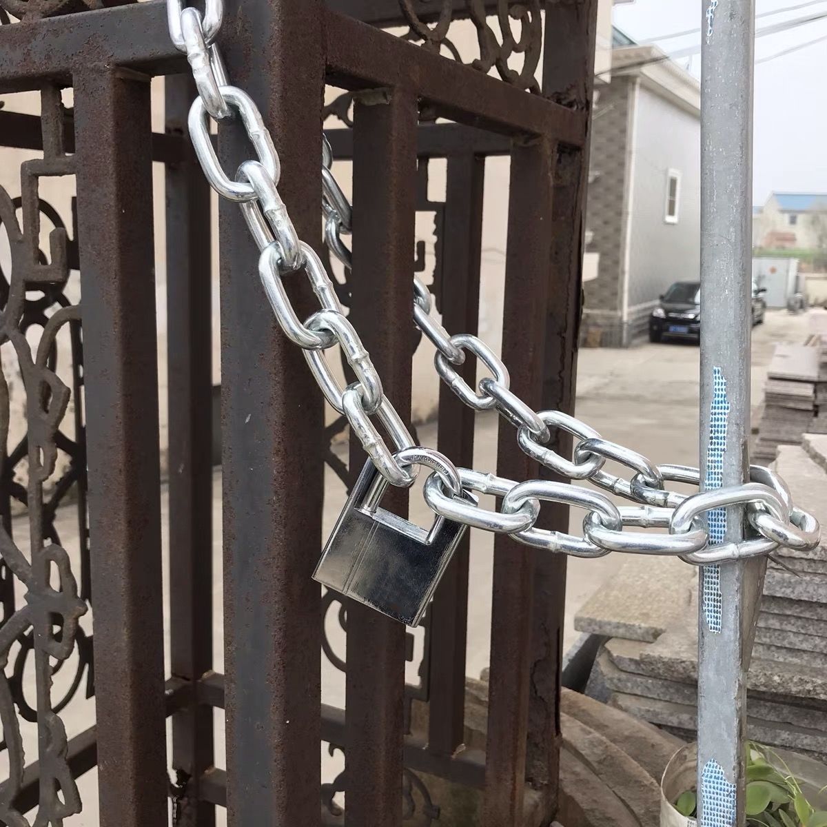 锁链链条锁铁链子锁头自行车安全加长连锁软锁门锁铁门大门防盗链 0.