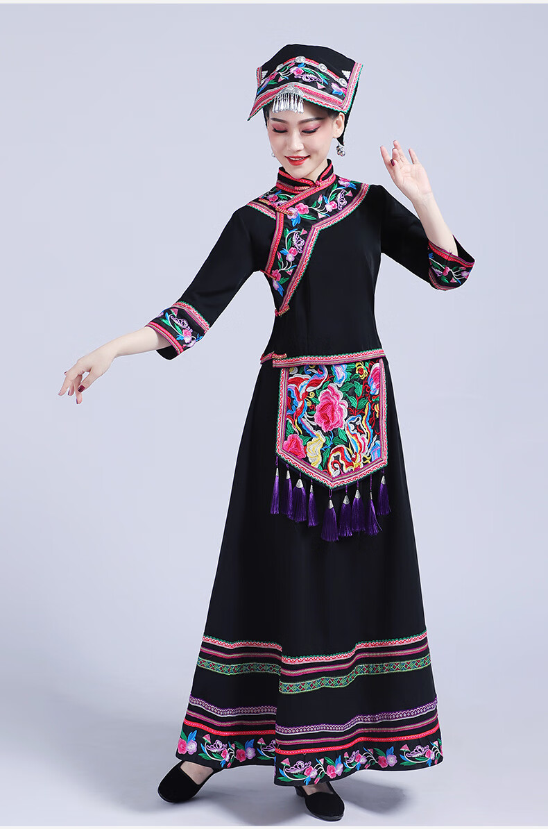 布依族服装女少数民族服装女苗族演出服彝族土家族云南贵州瑶族舞蹈