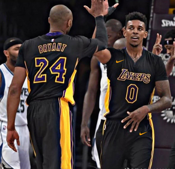 湖人队尼克杨0号球衣套装黑色短袖勇士6号篮球服学生运动比赛定制 v领