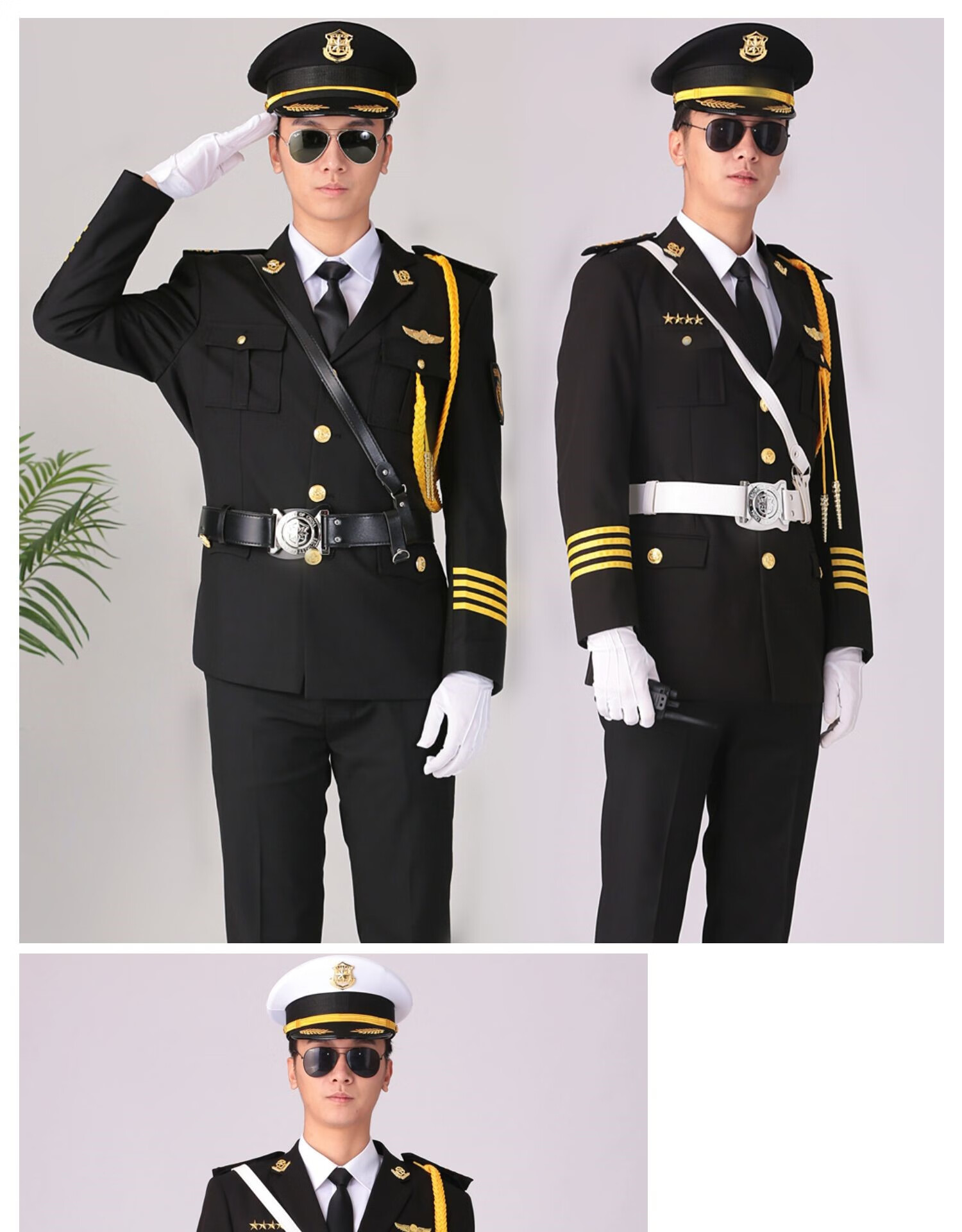 男女物业保安秋冬季制服形象黑色礼宾服小区酒店安保西服大码套装 男