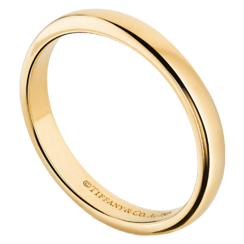 蒂芙尼戒指 classic 系列 蒂芙尼男女对戒(单只)18k金婚戒 黄金 宽度3