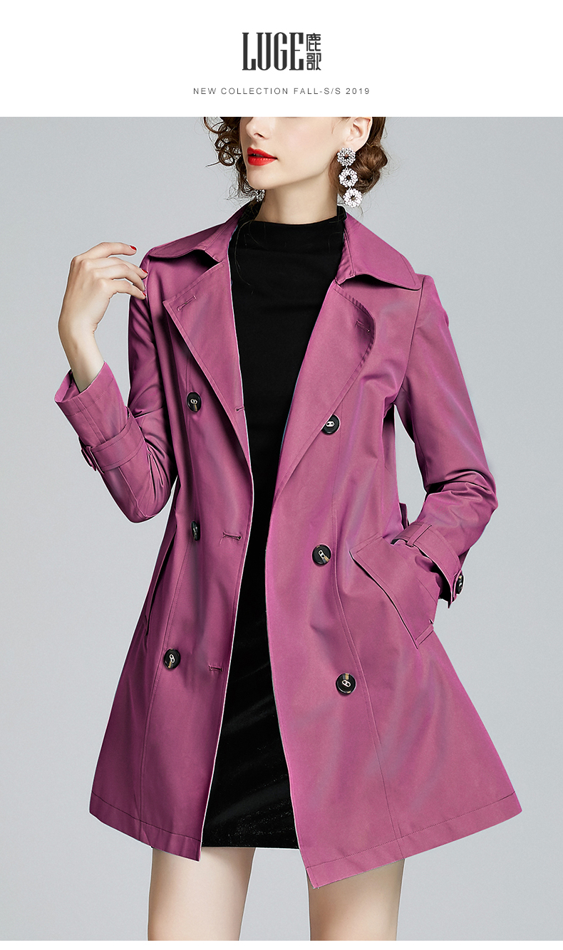 鹿歌风衣女长款中2021春装新款直筒修身显瘦简约气质长袖百搭外套春季