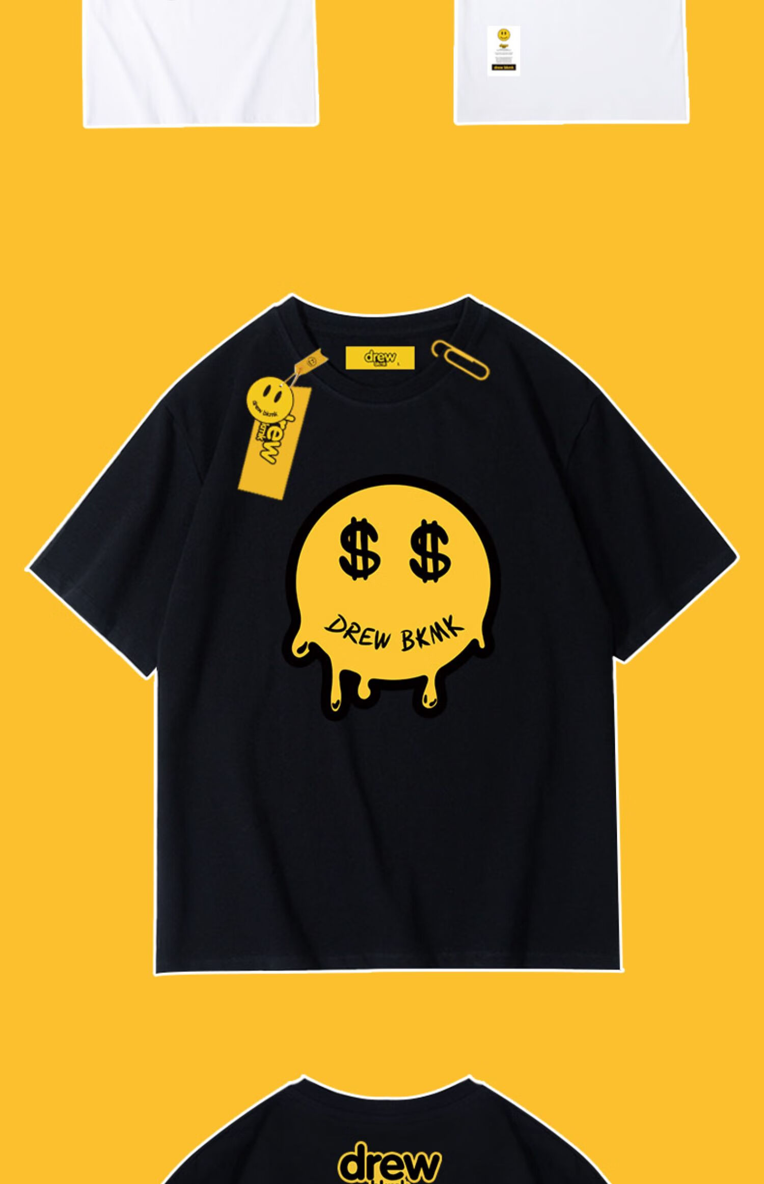 drew短袖t恤贾斯丁比伯同款怪兽小恶魔侃爷潮牌宽松2022夏季新款