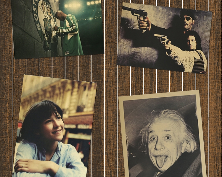 做旧复古牛皮纸海报墙贴纸好莱坞经典大片电影封面咖啡馆餐厅学生宿舍