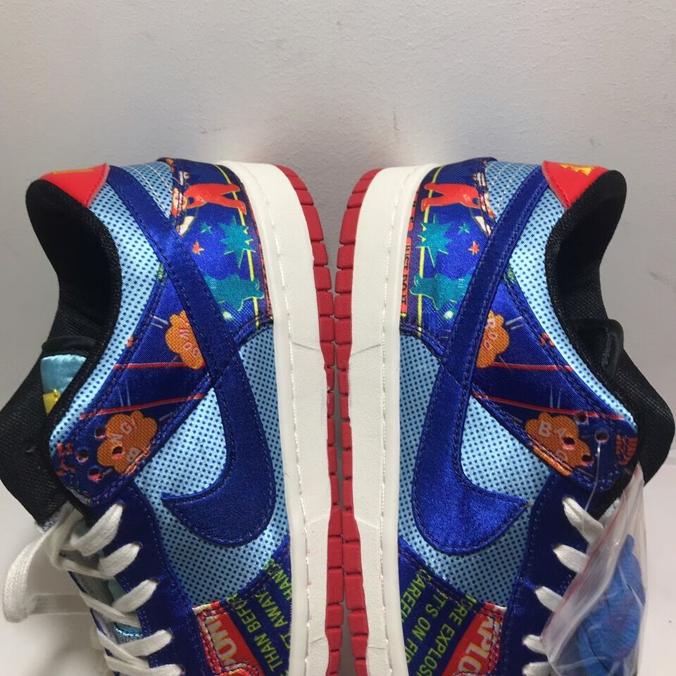 耐克nike品【纯原】sbdunklow新年鞭炮板鞋蓝红双层刮刮乐七夕男女