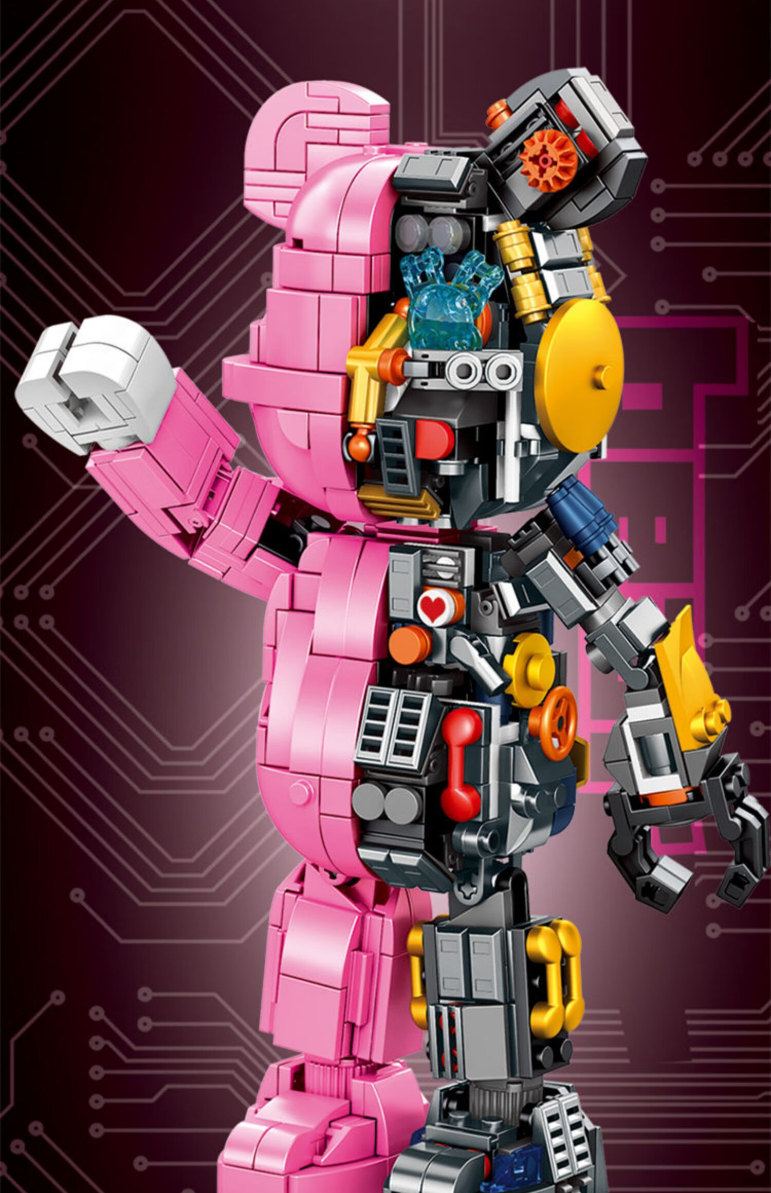 暴力熊高难度拼装玩具机械体模型礼物 机械暴力熊升级版-海蓝色【图片