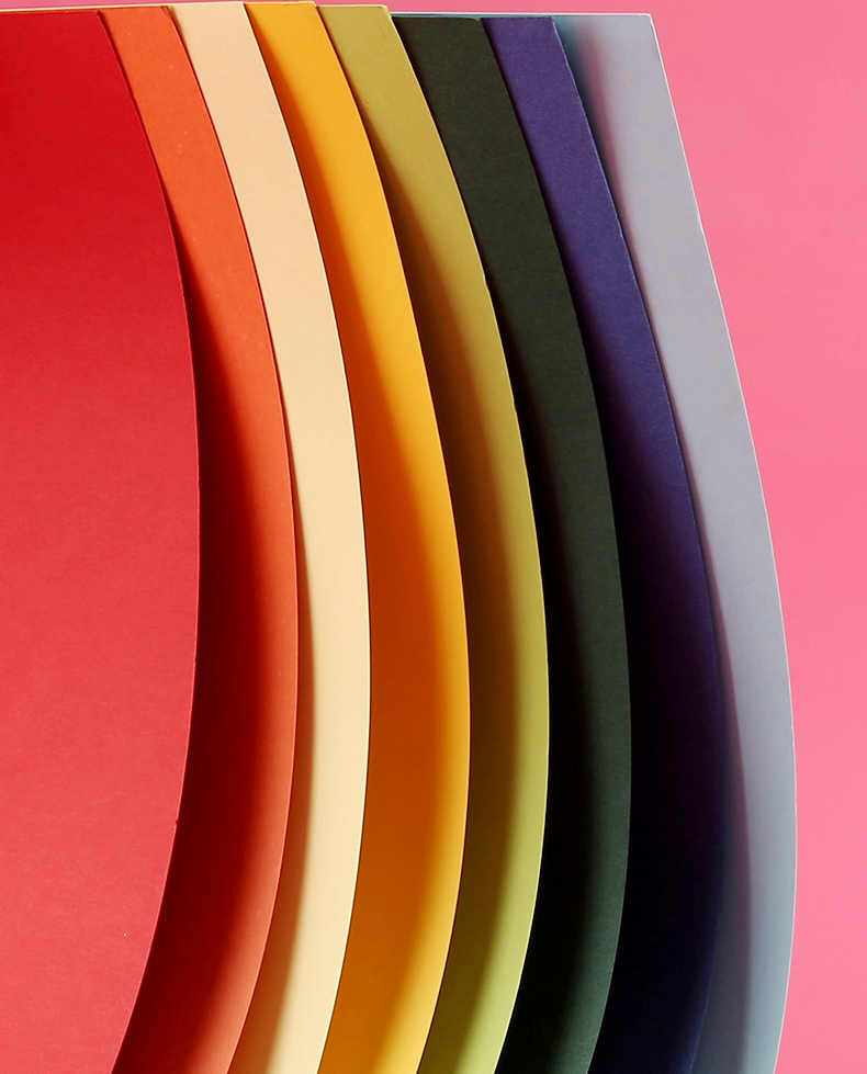 办公耗材 纸类 oloey a4彩色卡纸硬折纸加厚200g黑色白色手工纸8k4k