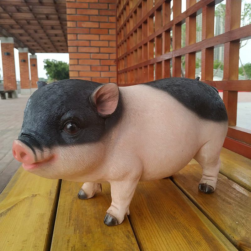 小猪摆件家居装饰品庭院花园雕塑动物模型场景小品个性工艺品 中小号