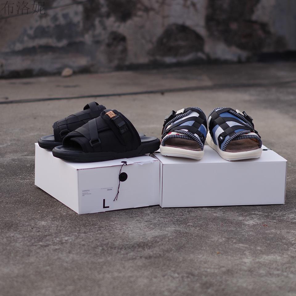 clot陈冠希鞋子visvim新款潮牌网红波点真1皮防臭陈冠希牛皮拖鞋