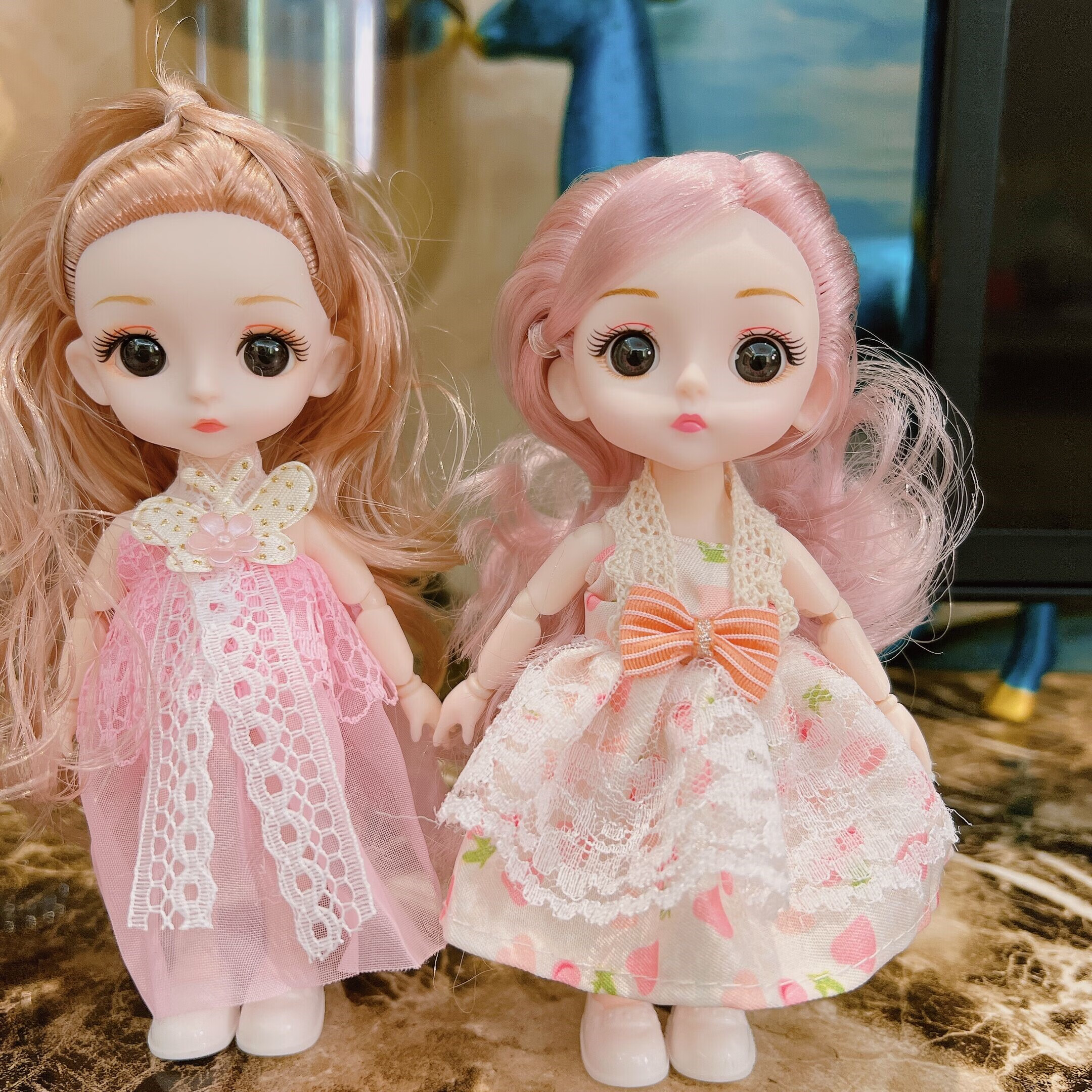 女孩儿童过家家布娃娃换装玩具小公主套装3-4-5-6岁2六一生日礼物 粉