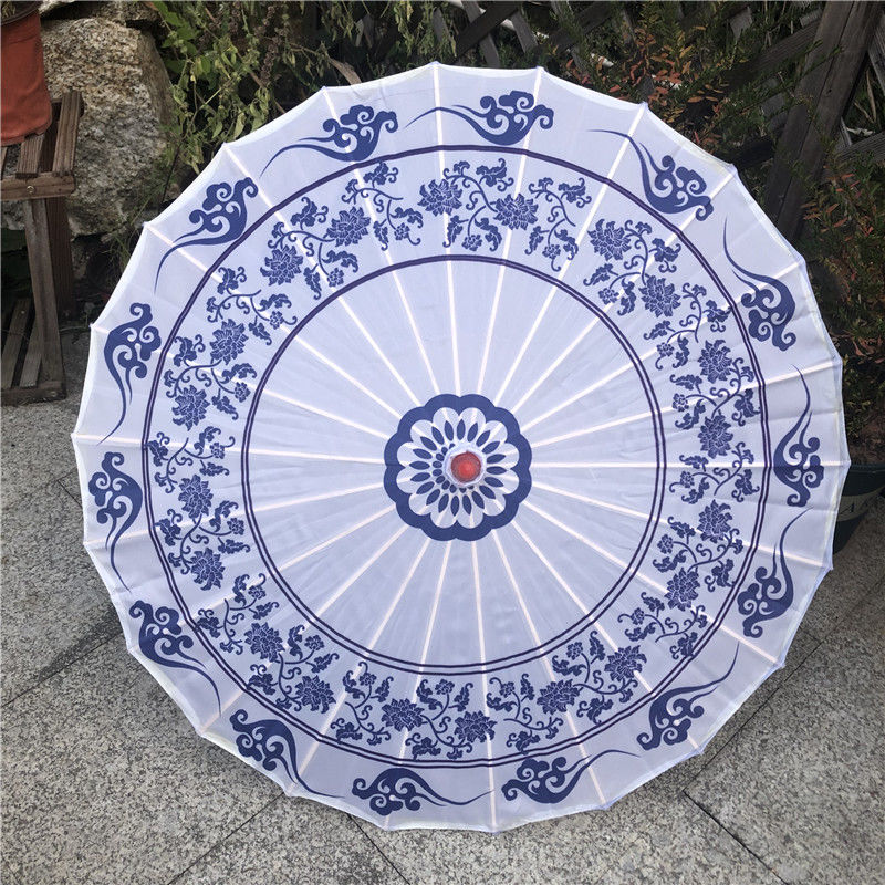 青花瓷纯手工 传统吊顶装饰伞旗袍秀走秀演出道具伞古装伞 青花5 裸伞