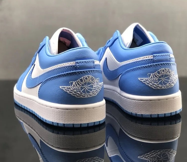 aj1邓紫棋同款大学蓝纯原莆田鞋复古白蓝闪电倒钩运动鞋 aj1激光蓝款