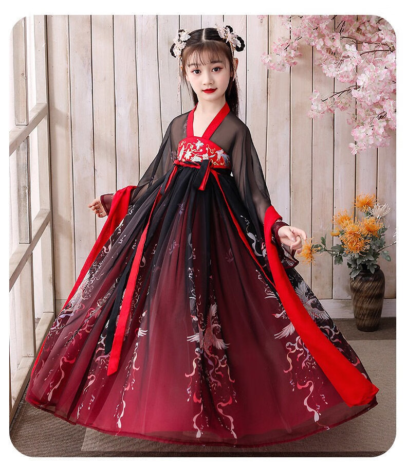 童装汉服女童超仙儿童古装中大童仙女裙秋季小女孩子生日礼物3-15岁