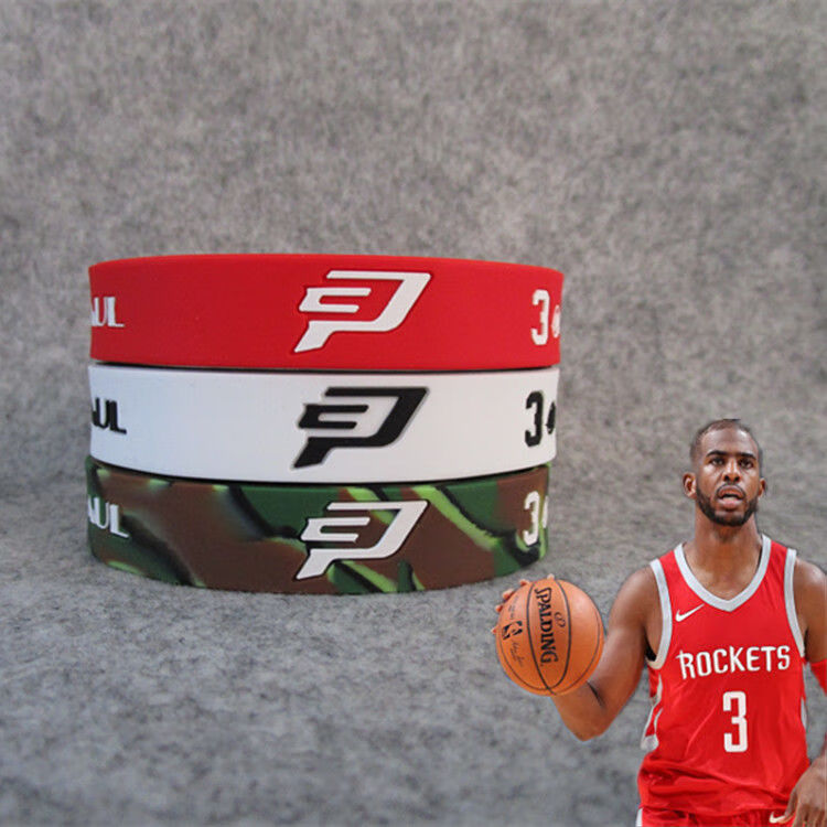 保罗签名夜光运动手环硅胶可调编织鞋带腕带手链 白 红两条装 大号