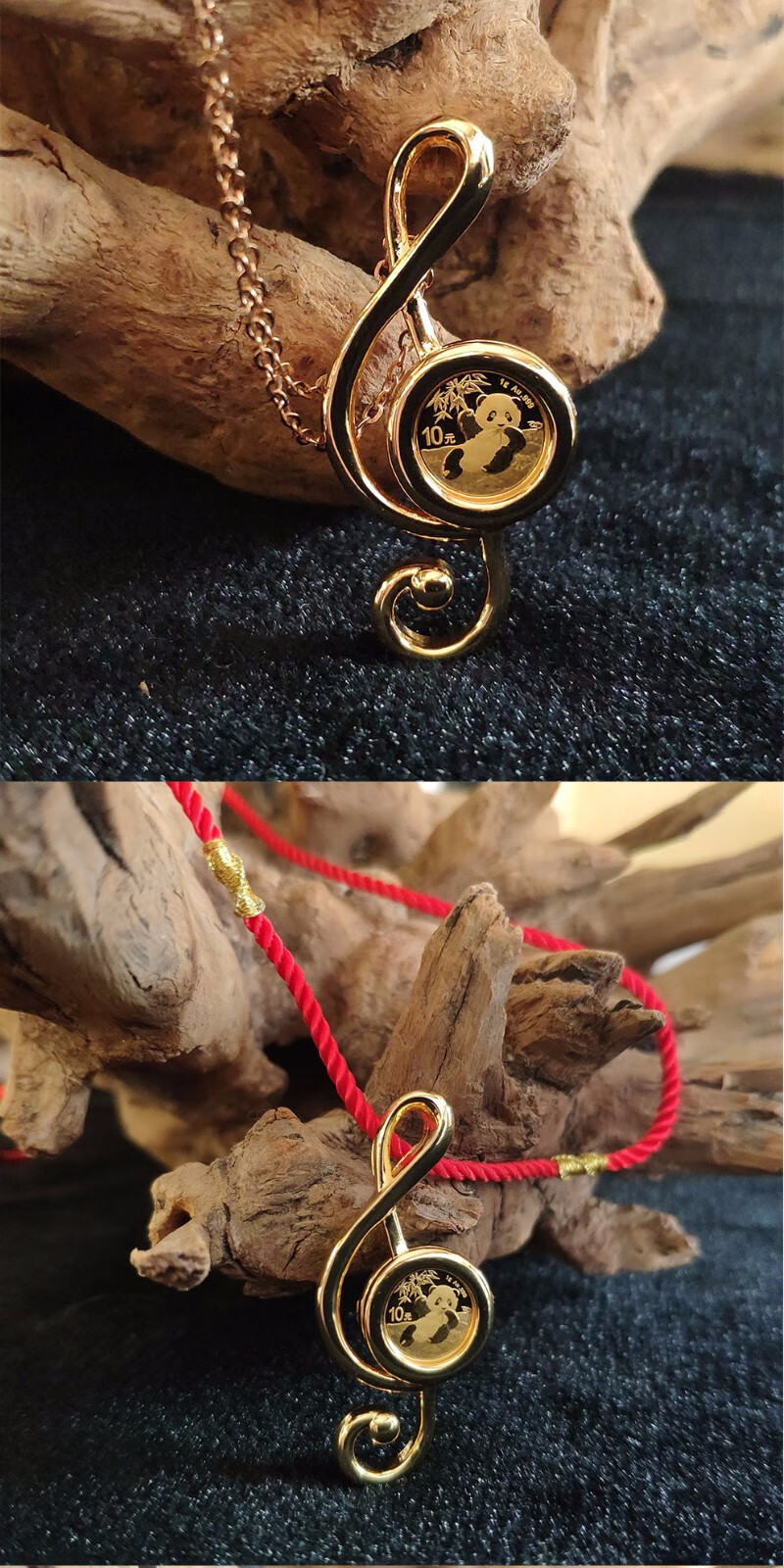 熊猫金币音符胸针吊坠熊猫金币音符胸针 抗击疫情口罩胸针 熊猫金币