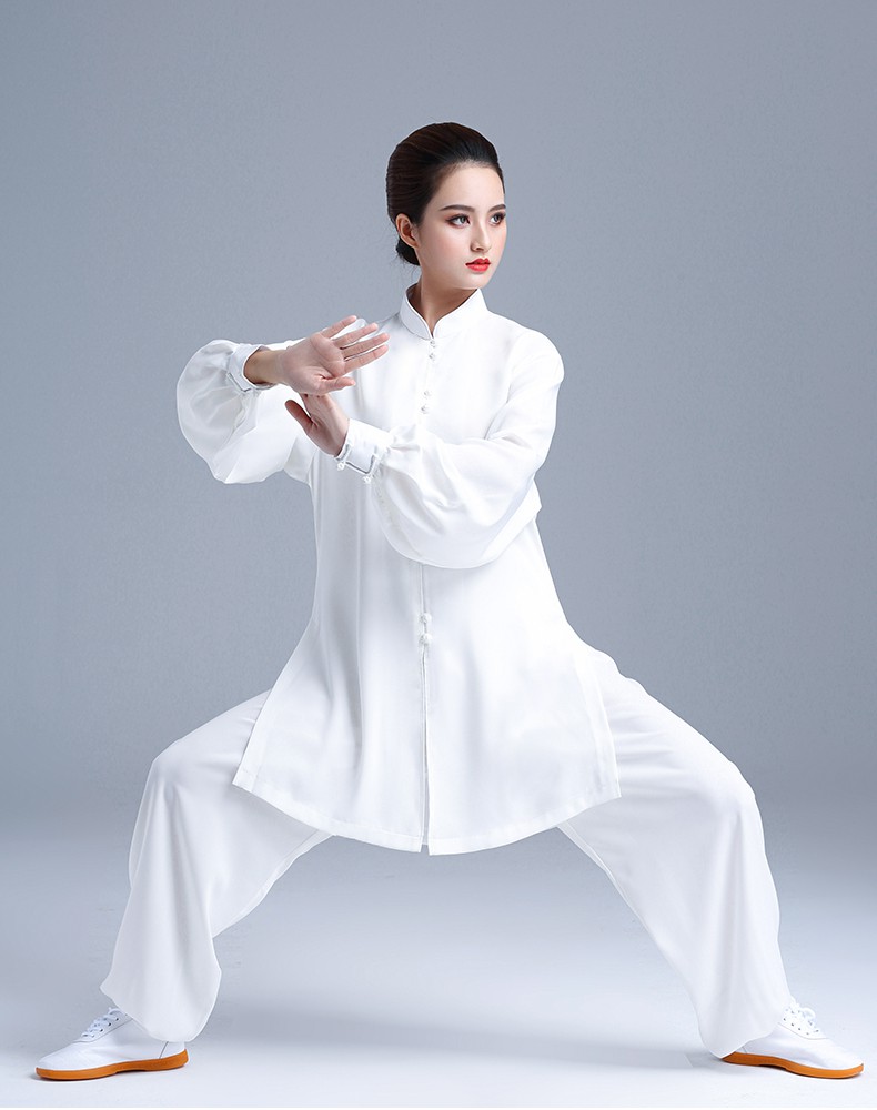 太极练功行云堂白色改良新式太极服女装新款时尚夏天太极拳练功服春秋