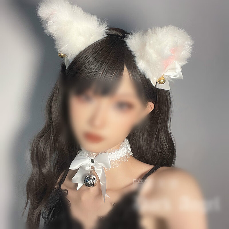 圣诞摇铃变装 小铃铛项圈女仆m颈带蕾丝脖子choker猫耳情趣锁骨链挂脖