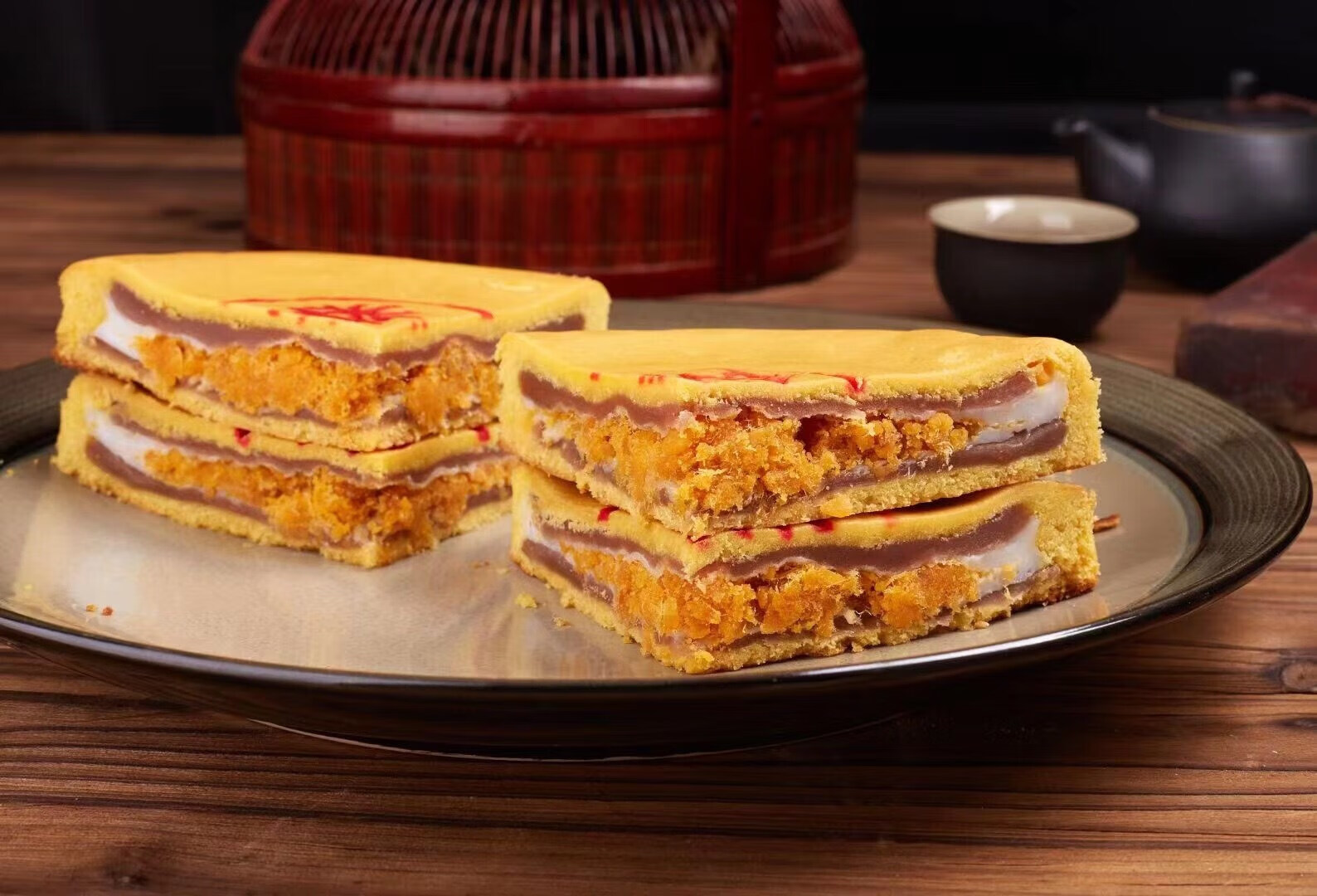 顺丰漳州东山关帝大饼手工中秋月饼麻薯肉松馅奶香闽南特产500g 关帝