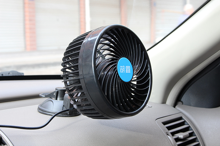 湖鑫 车载风扇24v大货车强风车用12v双头车内电风扇大风力汽车通用 桔