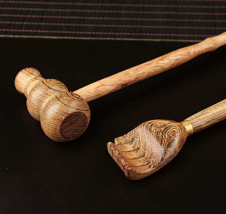 丹越痒痒挠按摩锤不求人两用天然鸡翅木质抓痒器挠痒痒老头乐抓背实木