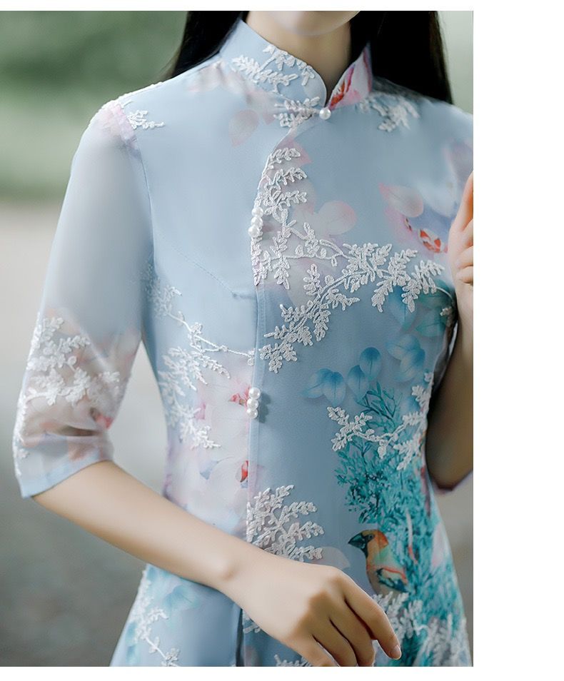 唐装花笙记 女2022夏季薄款旗袍女改良复古民国妈妈装中年高档老上海