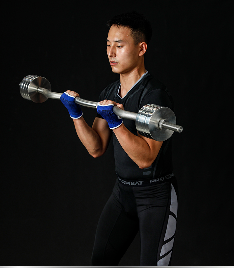 大七304不锈钢小孔杠铃杆大孔奥杆直杆曲杆家用举重深蹲健身器材12m50