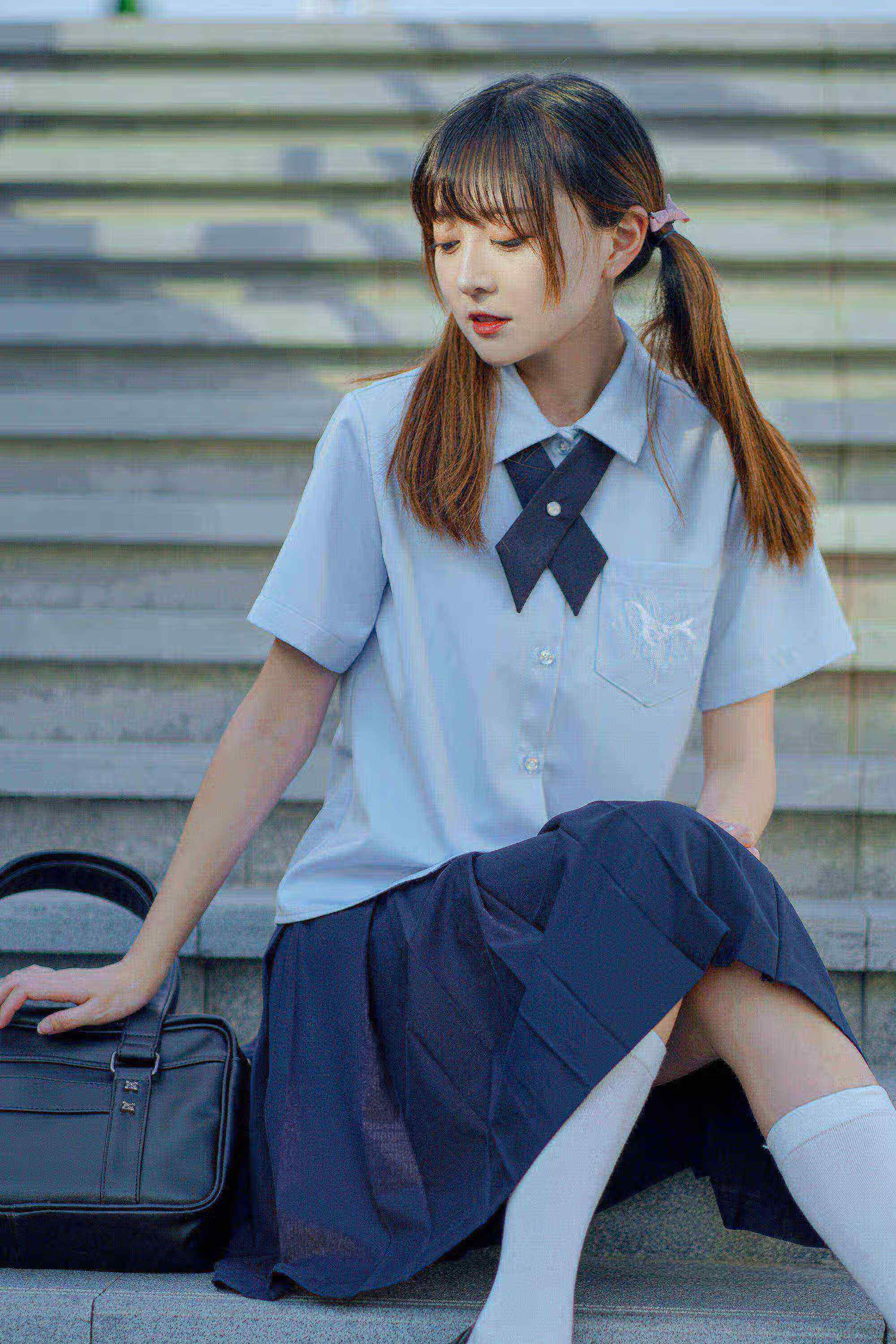 冬天少女jk制服正品全套冬季校园风jk制服套装长袖衬衫格裙百褶裙子