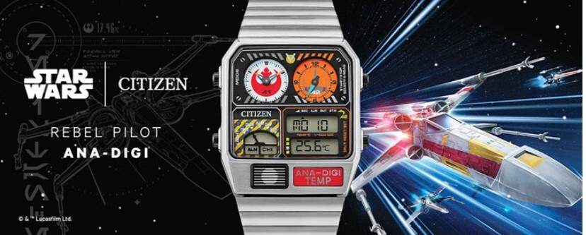 西铁城(citizen) 男表星球大战starwars联名款超薄方形石英创意手表