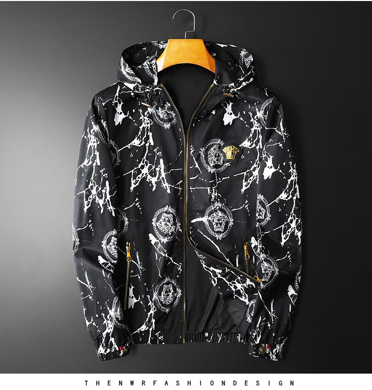 范思哲(versace)高端瓦萨琪轻奢外套男秋冬季休闲潮牌潮流修身百搭