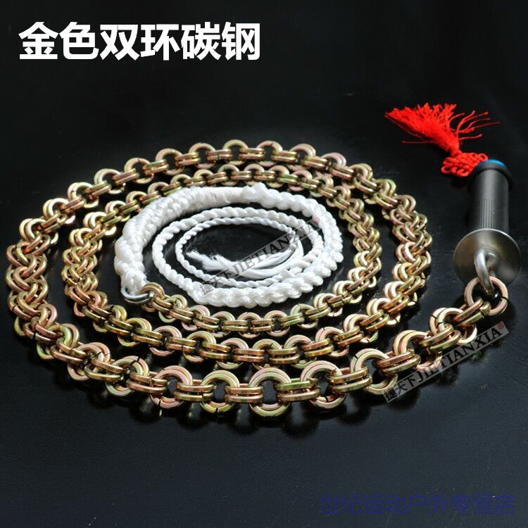 麒麟鞭响鞭钢鞭不锈钢双环鞭健身鞭甩鞭铁链子鞭长鞭软鞭 5.