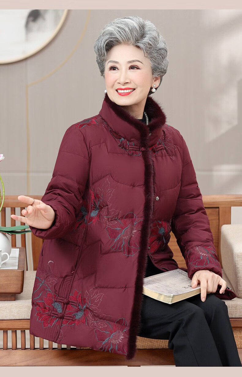 奶奶冬装加厚外套60岁7080老人衣服太太喜婆婆妈妈装大码宽松新款洋气