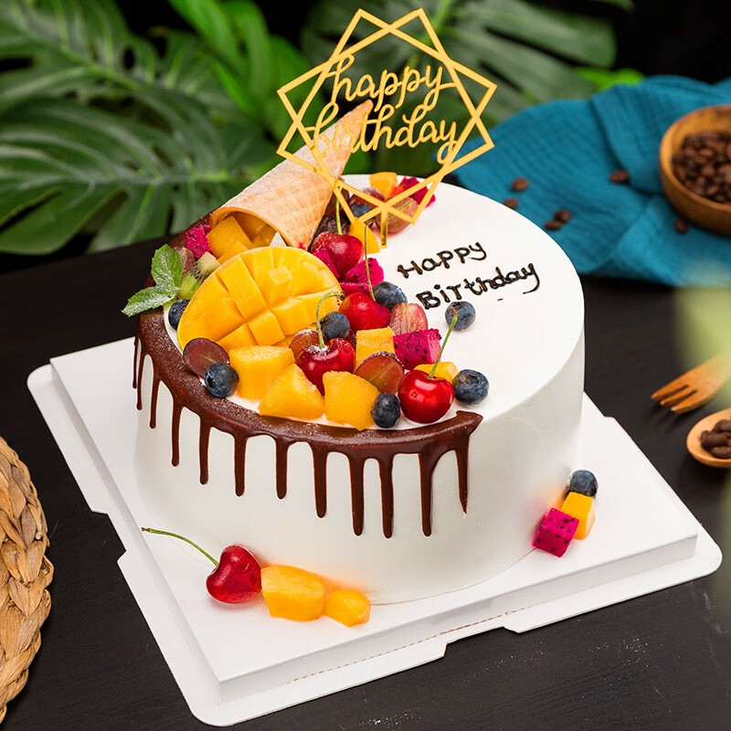 百世今生新鲜水果车厘子草莓生日蛋糕同城配送当日送达北京天津上海