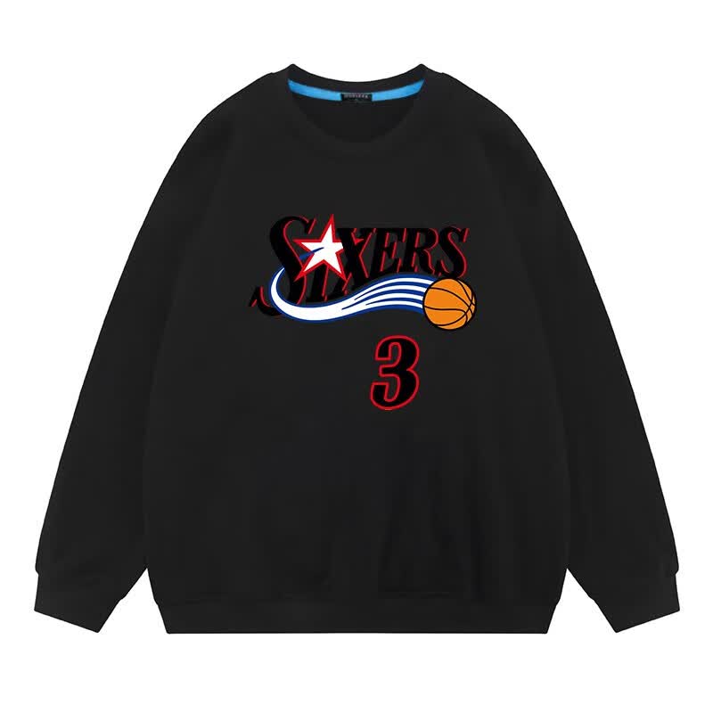 腾讯体育旗舰店艾弗森卫衣篮球运动训练服费城76人队3号球衣宽松套头